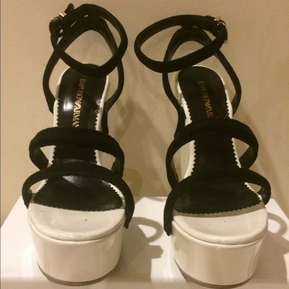 NEW Emporio Armani high platform 5.25” sandals wedges 36 - Picture 3 of 16